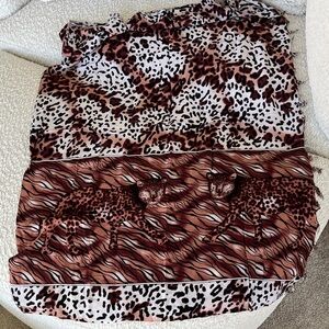 Leopard Print Scarf with Animal Design